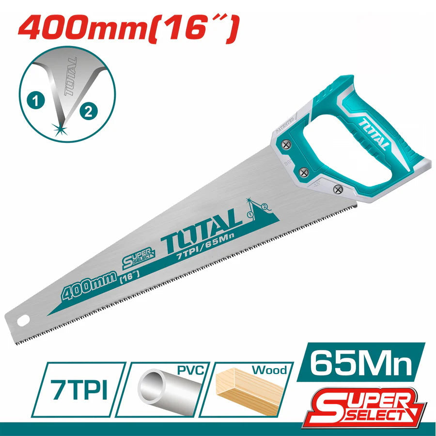 TOTAL Hand Saw 16" 7 TPI Heat Treated | THT55400 Total